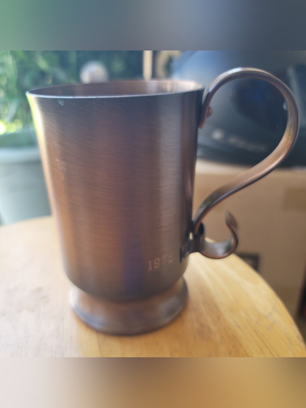 Vintage Glencroft Copper Beer Stein Mug with Decorative Handle - Brown